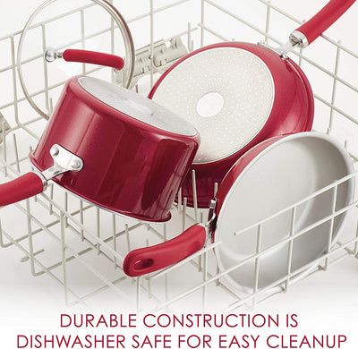 Rachael Ray Create Delicious 9.5 Inch Nonstick Deep Fry Pan, Red Shimmer