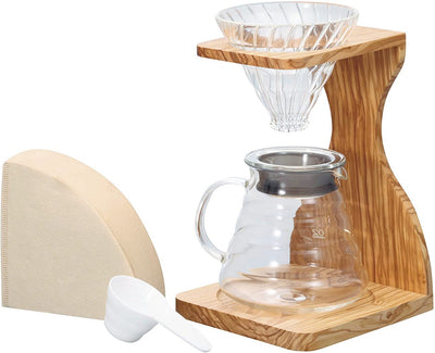 Hario V60 Olive Wood Stand Set