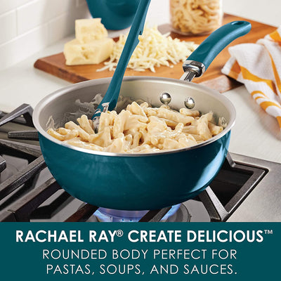Rachael Ray Create Delicious Nonstick Fry Saute Purpose Pan with Lid, 3 Quart, Teal Shimmer