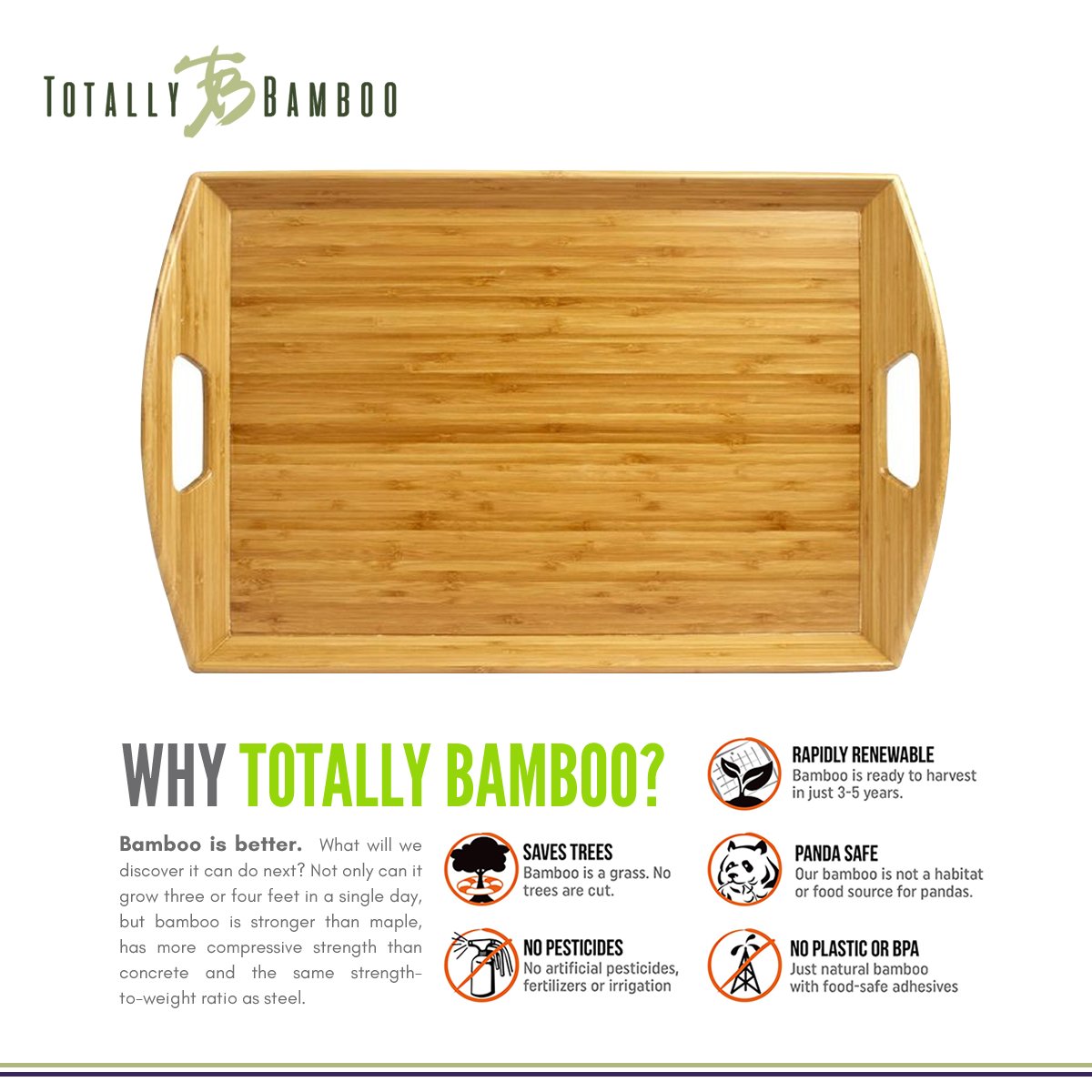 Totally Bamboo Butler's Tray