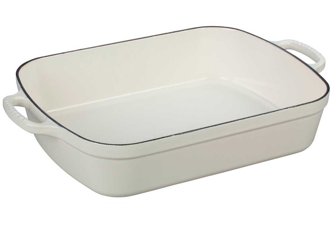 Le Creuset 5.25 Quart Enameled Cast Iron Signature Rectangular Roaster - White