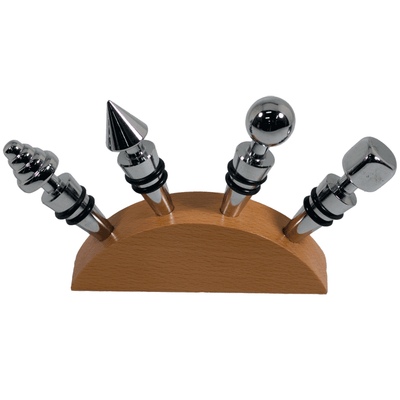 Pampered Grape Stainless Steel Wine Stopper Set