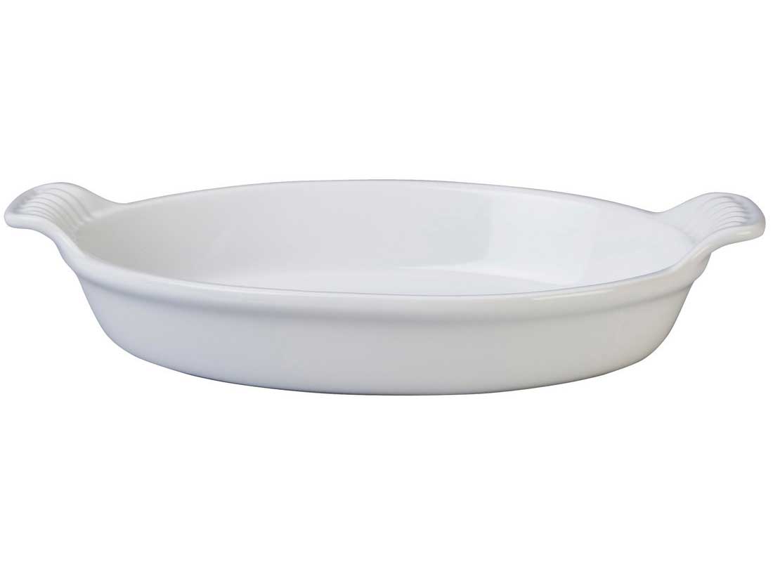 Le Creuset 6 Ounce Heritage Stoneware Oval Au Gratin Dish - White