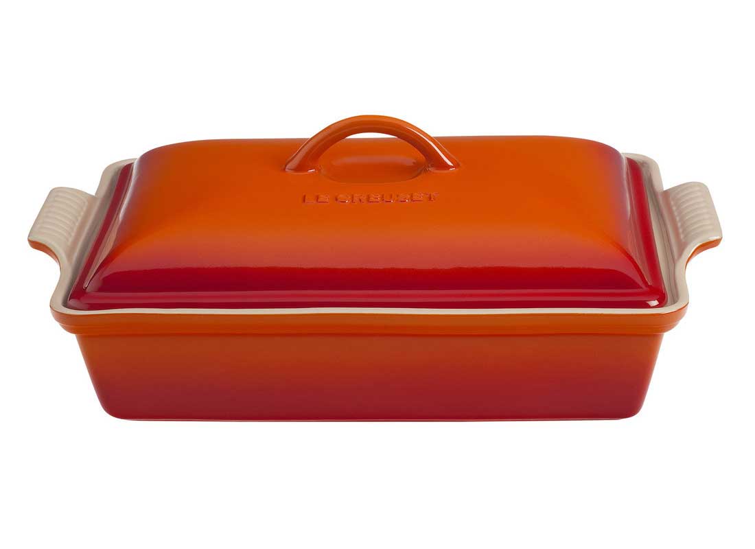 Le Creuset 4 Quart Heritage Covered Rectangular Stoneware Casserole