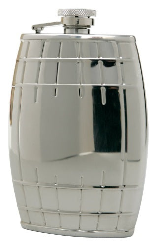 Stainless Steel Barrel Captive-Top Flask - 6 oz