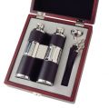 Binoculars Flask Set, Stainless Steel in Wood Box - 8 oz