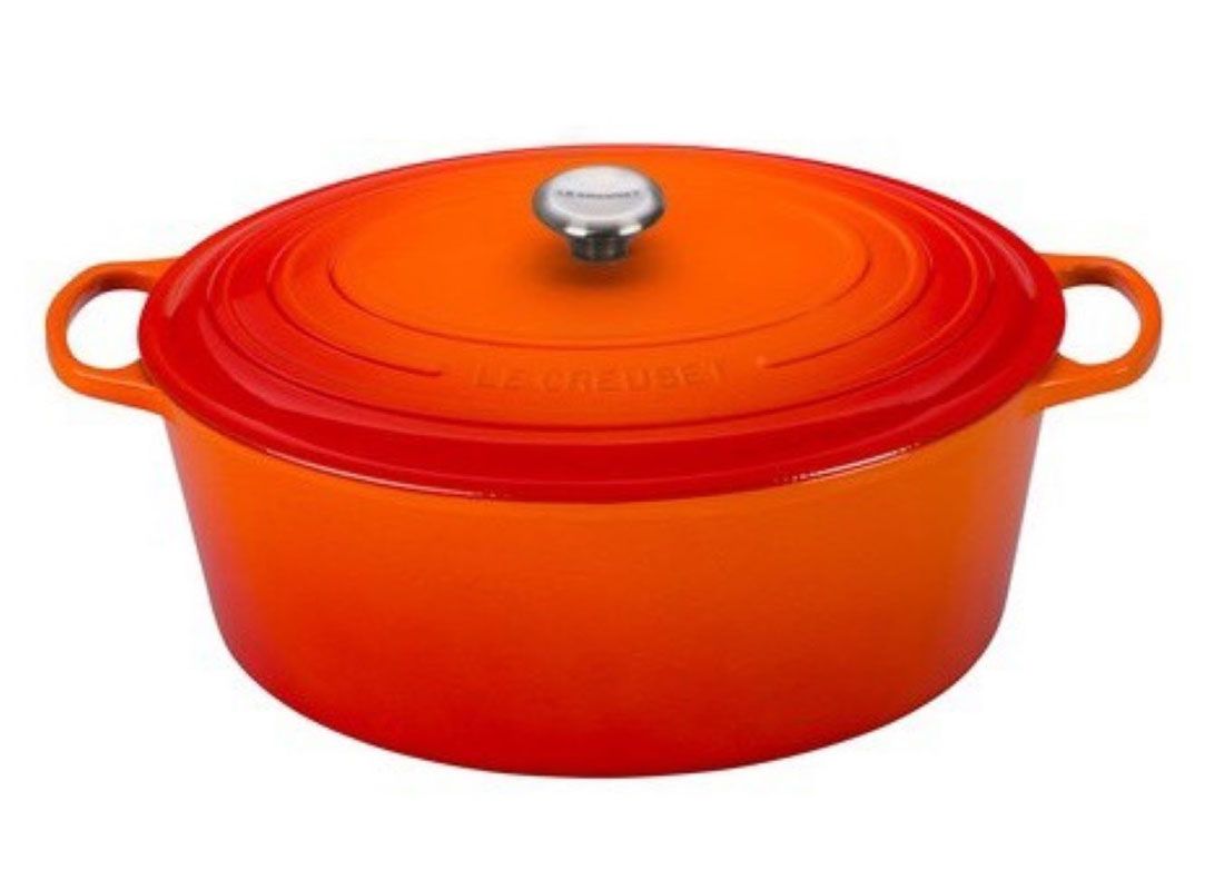 Le Creuset Signature 15.5 Quart Oval Enameled Cast Iron Dutch Oven - Flame