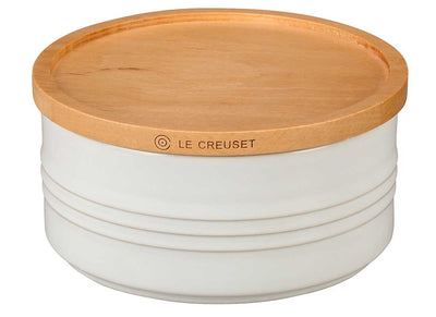 Le Creuset 23 Ounce Stoneware Storage Canister w/Wood Lid