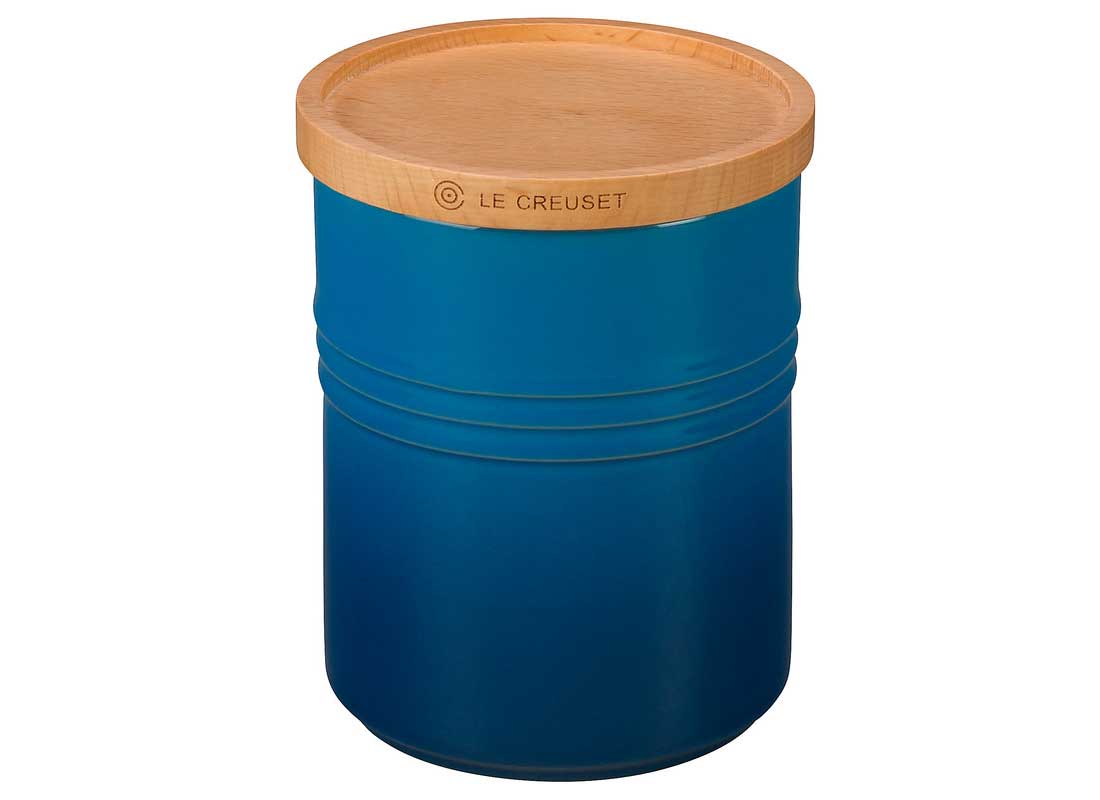 Le Creuset 2.5 Quart Stoneware Storage Canister w/Wood Lid - Marseille