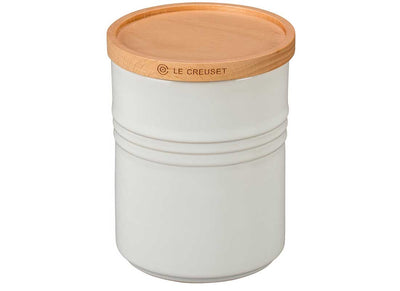Le Creuset 2.5 Quart Stoneware Storage Canister w/Wood Lid