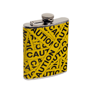 "Caution" 6 oz. Flask