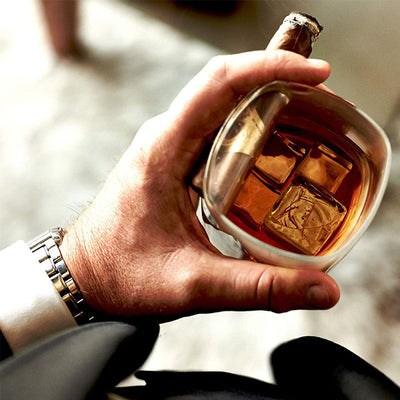 Corkcicle Cigar Glass - Double Old Fashioned Glass With Built-In Cigar Rest