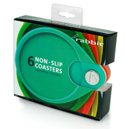 Metrokane Rabbit Coasters, Set of 6 Assorted Colors