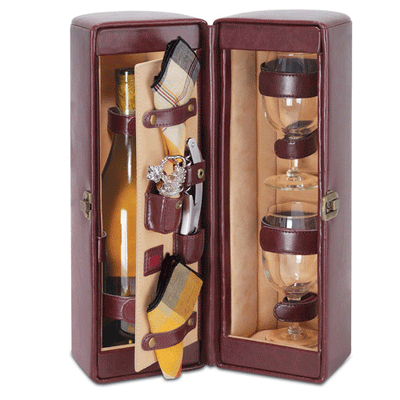 Picnic Time Harmony Single Bottle Wine Case- Brown