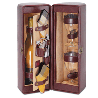 Picnic Time Harmony Single Bottle Wine Case- Brown