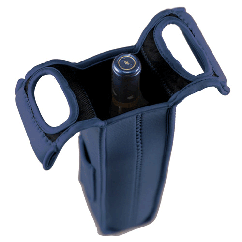 Picnic Time Mambo Single Bottle Wine Tote- Blue
