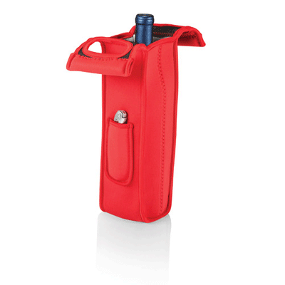 Picnic Time Mambo Single Bottle Wine Tote- Red