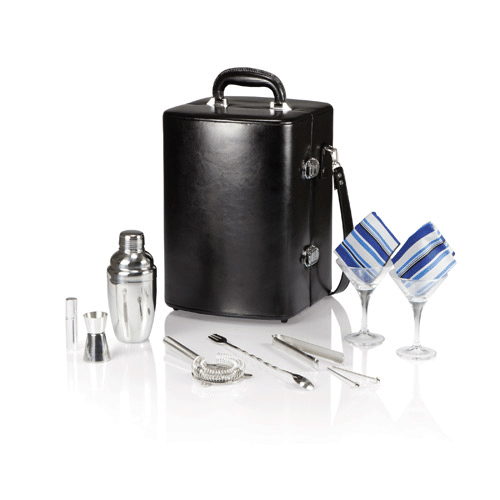 Picnic Time Manhattan 2 Bottle Cocktail Case-Black