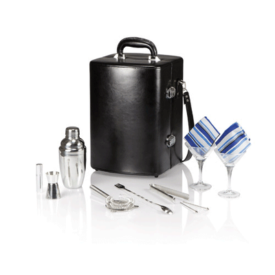 Picnic Time Manhattan 2 Bottle Cocktail Case-Black