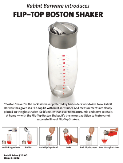 Metrokane Flip Top Boston Cocktail Shaker