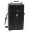Milano Faux Leather 2-Bottle Wine Travel Case