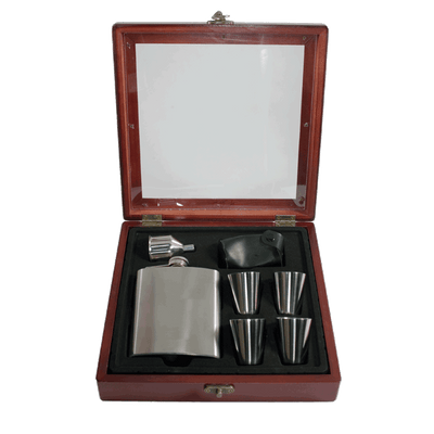 Pampered Grape Stainless Steel Flask Gift Set - 7 oz
