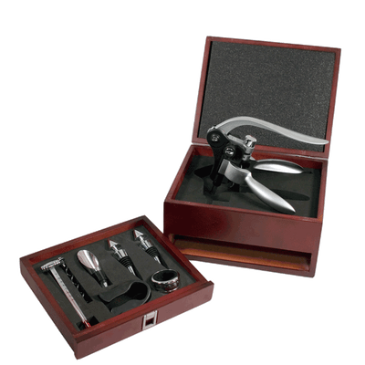 Pampered Grape Wizard Satin Finish Corkscrew with Drawer Set