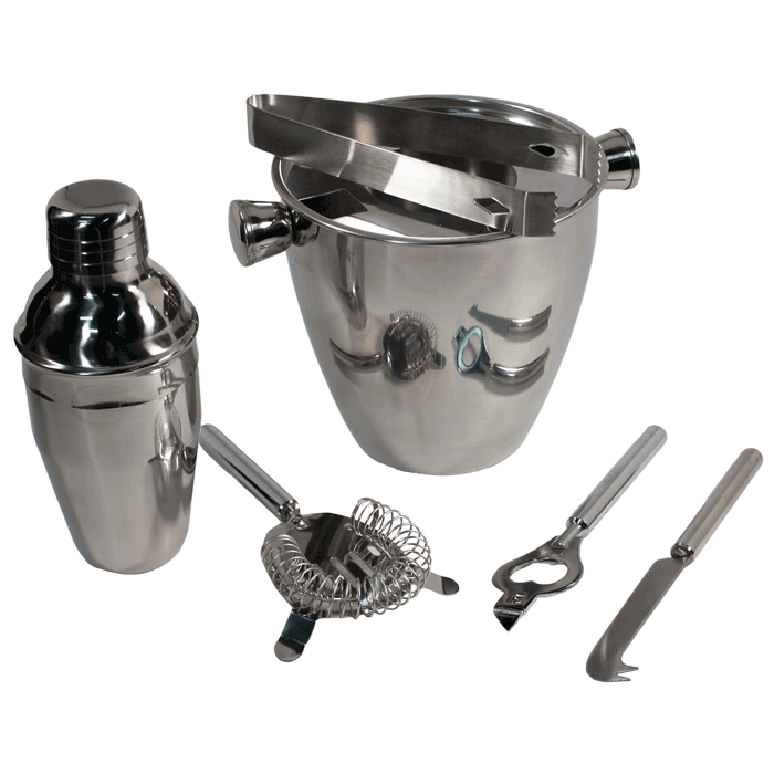 Pampered Grape 6pcs Stainless Steel Bar Set