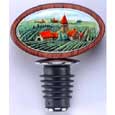 Porcelain Vineyard Medallion Wine Bottle Stoppers