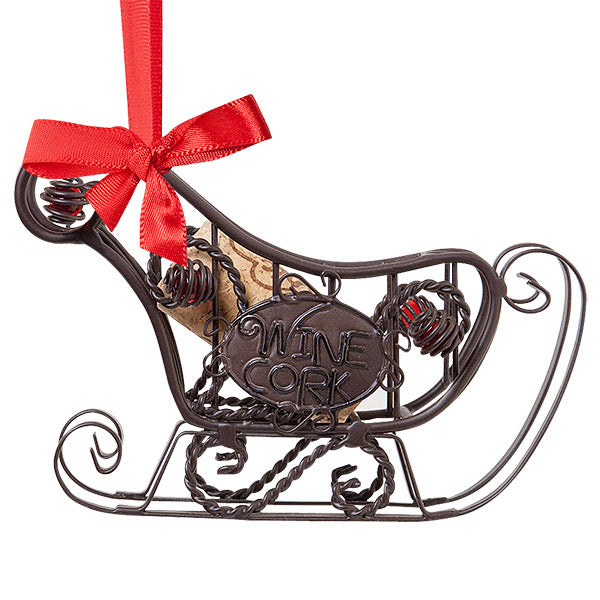 Sleigh Cork Cage Bottle Ornament