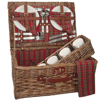 Sutherland Scottish Pasture Picnic Basket for 4