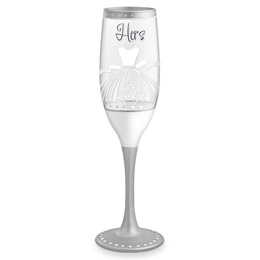 Hers Hand-Decorated Champagne Flute