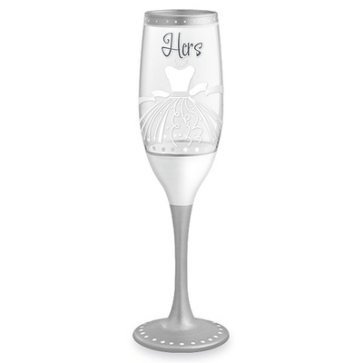 Hers Hand-Decorated Champagne Flute