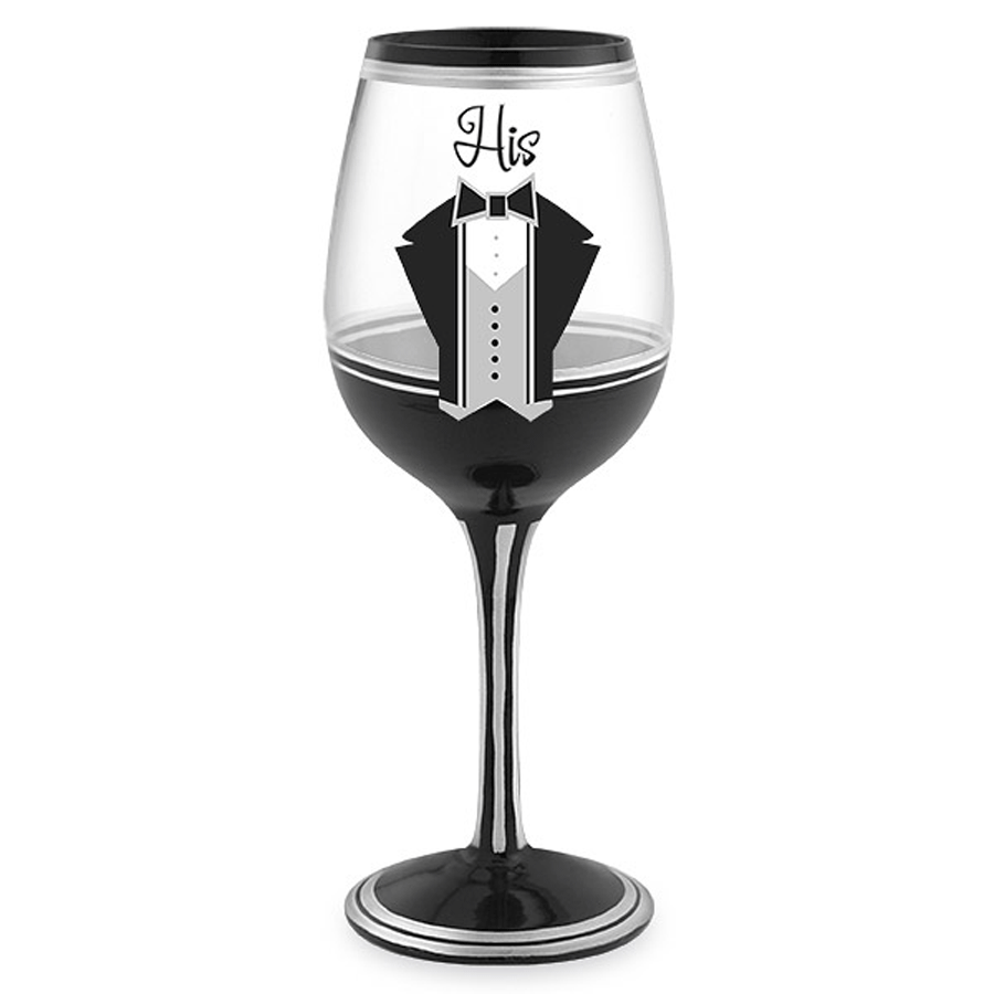 His Hand-Decorated Wine Glass