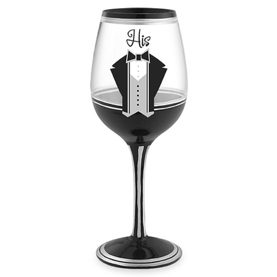 His Hand-Decorated Wine Glass