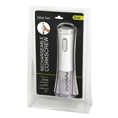 True Fabrications Silver Lux Rechargable Corkscrew