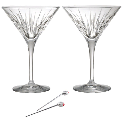 Reed & Barton Soho Martini Glasses w/ Olive Picks (Set of 2)