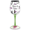 Love Shoes & Wine Hand-Decorated Wine Glass