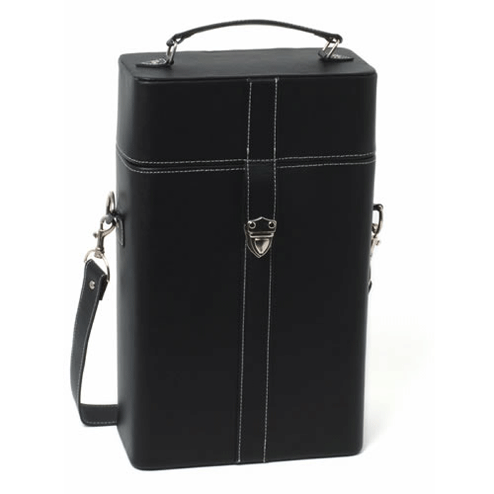Milano Faux Leather 2-Bottle Wine Travel Case