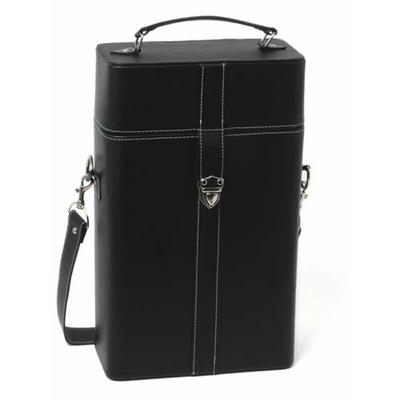 Milano Faux Leather 2-Bottle Wine Travel Case