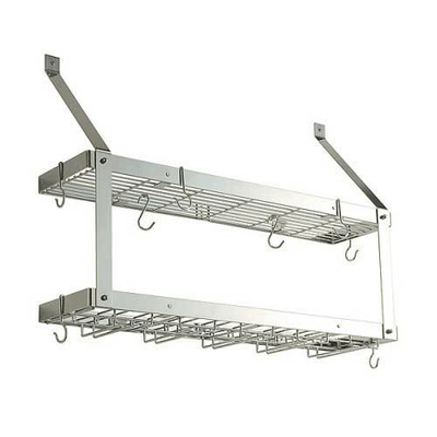 Rogar Chrome Steel Double Wine Rack