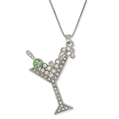Manhattan Martini Rhinestone Necklace