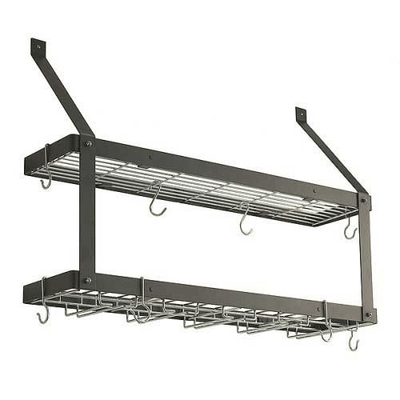 Rogar Black Steel Double Wine Rack