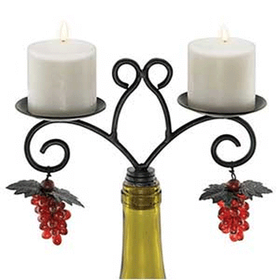 Vintage Wine Bottle Candleabra