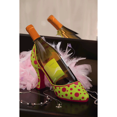 Polka Dot High Heel Bottle Holder