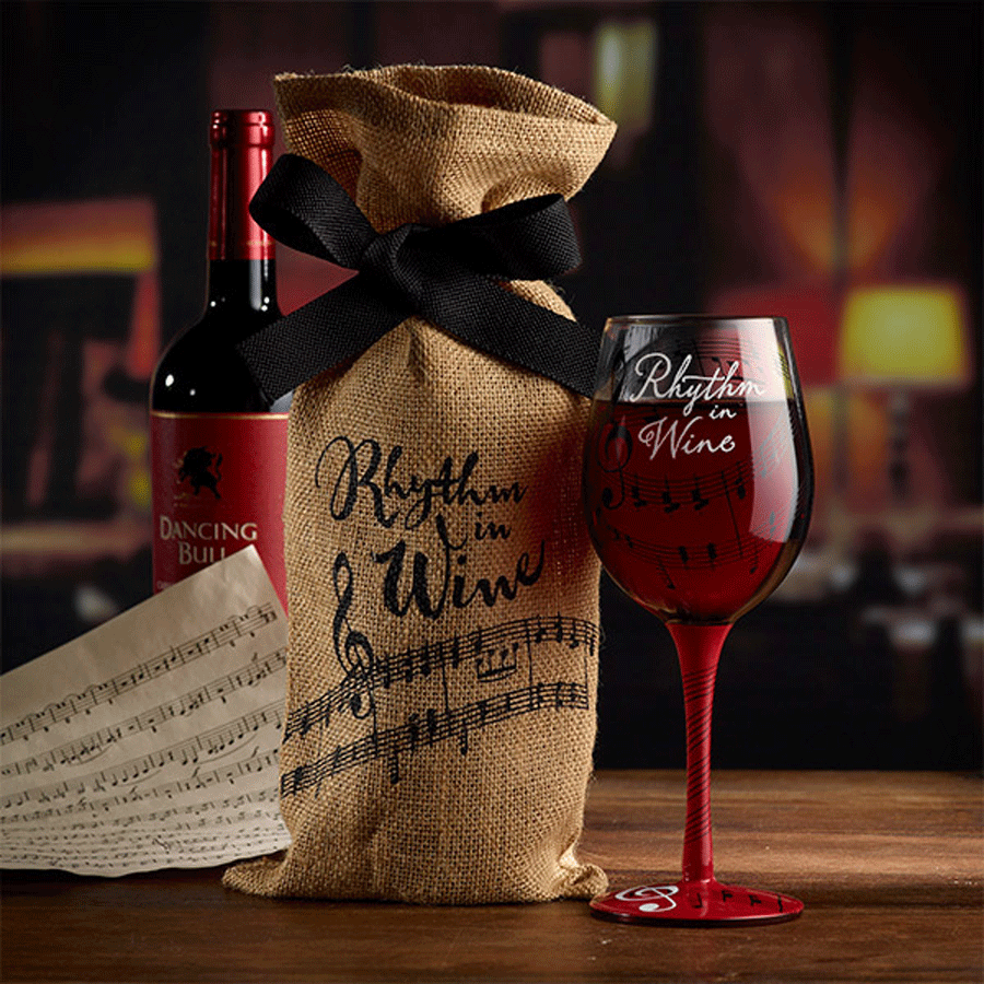 Rhythm In Wine Hand-Decorated Wine Glass