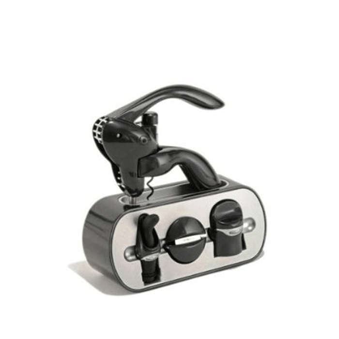 Metrokane Houdini 5-piece Wine Tool Stand - Black