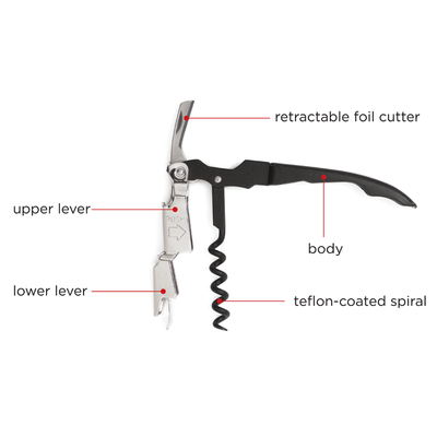Metrokane Rabbit Zippity 2-Step Corkscrew - Black