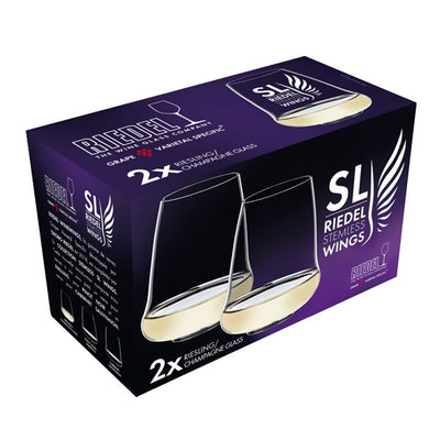 Riedel Winewings Riesling / Champagne Stemless Wine Glasses - Set of 2