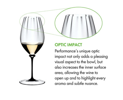 Riedel Fatto A Mano Performance Riesling - Black Stem/Clear Base